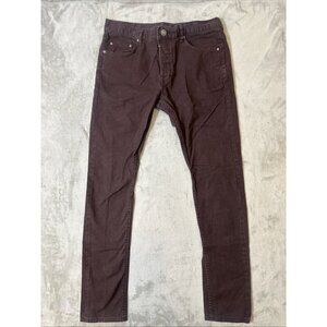 All Saints Men’s 32x32 Cigarette Skinny Jeans Brown Button Fly Stretch